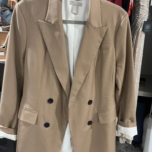 Tan Double-Breasted Blazer